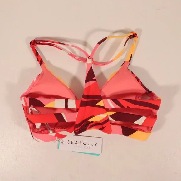 NWT Seafolly X Revolve Cut Copy Multi Strap Bralette in Tangelo - Picture 8 of 15
